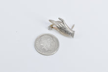 Load image into Gallery viewer, 14K Textured Diamond In Hand Ornate Lapel Pin/Brooch White Gold