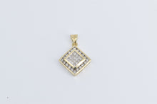 Load image into Gallery viewer, 14K 1.00 Ctw Princess Natural Diamond Square Halo Pendant Yellow Gold