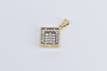 Load image into Gallery viewer, 14K 1.00 Ctw Princess Natural Diamond Square Halo Pendant Yellow Gold