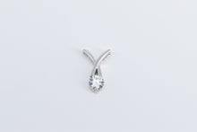 Load image into Gallery viewer, 18K Round Cubic Zirconia Criss Cross X Fashion Pendant White Gold