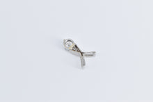 Load image into Gallery viewer, 18K Round Cubic Zirconia Criss Cross X Fashion Pendant White Gold