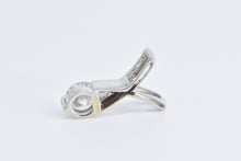 Load image into Gallery viewer, 18K Round Cubic Zirconia Criss Cross X Fashion Pendant White Gold