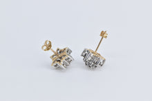 Load image into Gallery viewer, 10K Round Diamond Flower Round Cluster Stud Earrings White Gold