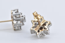 Load image into Gallery viewer, 10K Round Diamond Flower Round Cluster Stud Earrings White Gold
