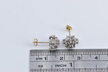 Load image into Gallery viewer, 10K Round Diamond Flower Round Cluster Stud Earrings White Gold