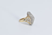 Load image into Gallery viewer, 14K 2.00 Ctw Vintage Diamond Wavy Cluster Ring Yellow Gold