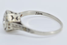 Load image into Gallery viewer, 18K 0.18 Ct Diamond Art Deco Filigree Engagement Ring White Gold