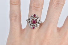 Load image into Gallery viewer, 18K 0.83 Ctw Natural Ruby Diamond Filigree Ring Yellow Gold