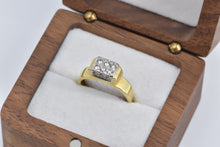 Load image into Gallery viewer, 18K 0.36 Ctw Pave Diamond Squared Statement Ring Yellow Gold