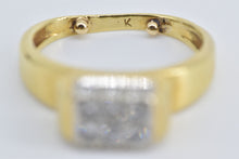 Load image into Gallery viewer, 18K 0.36 Ctw Pave Diamond Squared Statement Ring Yellow Gold