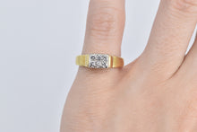 Load image into Gallery viewer, 18K 0.36 Ctw Pave Diamond Squared Statement Ring Yellow Gold