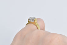 Load image into Gallery viewer, 18K 0.36 Ctw Pave Diamond Squared Statement Ring Yellow Gold