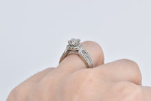 Load image into Gallery viewer, 14K 1.50 Ctw Princess Diamond Engagement Ring White Gold