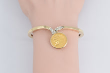 Load image into Gallery viewer, 14K 1914 Indian Head $2.50 Gold Coin Diamond Bracelet 6.25" Yellow Gold