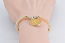 Load image into Gallery viewer, 14K 1914 Indian Head $2.50 Gold Coin Diamond Bracelet 6.25" Yellow Gold