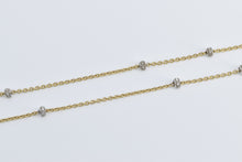 Load image into Gallery viewer, 18K Natural Diamond Banded Cable Opera Chain Necklace 18" Yellow Gold