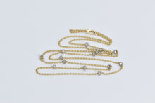 Load image into Gallery viewer, 18K Natural Diamond Banded Cable Opera Chain Necklace 18" Yellow Gold