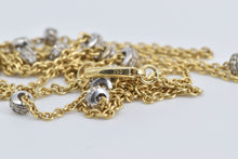 Load image into Gallery viewer, 18K Natural Diamond Banded Cable Opera Chain Necklace 18" Yellow Gold