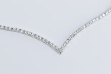 Load image into Gallery viewer, 14K 2.25 Ctw Natural Diamond Chevron Tennis Necklace 17" White Gold