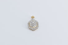 Load image into Gallery viewer, 14K 1.00 Ctw Natural Diamond Honeycomb Cluster Pendant Yellow Gold