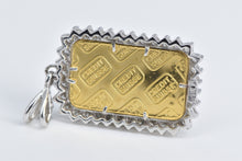 Load image into Gallery viewer, 14K 1.00 Ctw Natural Diamond 5g Solid 24k Gold Bar Pendant Yellow Gold