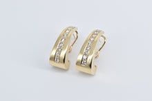 Load image into Gallery viewer, 14K 1.80 Ctw Diamond Graduated Fashion Oval Hoop Earrings Yellow Gold