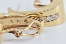 Load image into Gallery viewer, 14K 1.80 Ctw Diamond Graduated Fashion Oval Hoop Earrings Yellow Gold