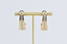 Load image into Gallery viewer, 14K 1.80 Ctw Diamond Graduated Fashion Oval Hoop Earrings Yellow Gold