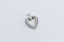 Load image into Gallery viewer, 14K Natural Diamond Sapphire Heart Love Vintage Pendant White Gold