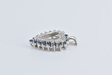 Load image into Gallery viewer, 14K Natural Diamond Sapphire Heart Love Vintage Pendant White Gold