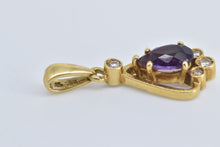 Load image into Gallery viewer, 18K Pear Amethyst Diamond Vintage Statement Pendant Yellow Gold