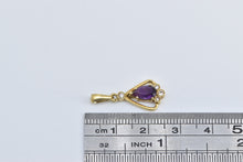 Load image into Gallery viewer, 18K Pear Amethyst Diamond Vintage Statement Pendant Yellow Gold
