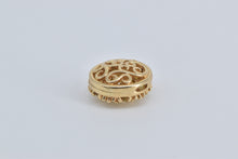 Load image into Gallery viewer, 14K Pave Citrine Encrusted Round Filigree Slide Pendant Yellow Gold