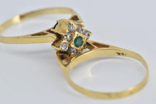Load image into Gallery viewer, 18K Oval Amethyst CZ Reversible Emerald Ring Yellow Gold