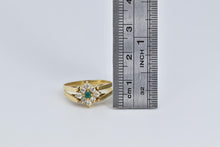 Load image into Gallery viewer, 18K Oval Amethyst CZ Reversible Emerald Ring Yellow Gold