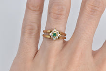 Load image into Gallery viewer, 18K Oval Amethyst CZ Reversible Emerald Ring Yellow Gold
