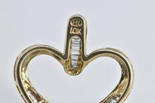Load image into Gallery viewer, 10K Baguette Diamond Heart Love Symbol Pendant Yellow Gold