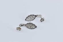 Load image into Gallery viewer, 10K Marquise Diamond Halo Fashion Dangle Earrings White Gold