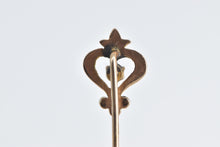 Load image into Gallery viewer, 14K Vintage Diamond Seed Pearl Heart Stick Pin Yellow Gold