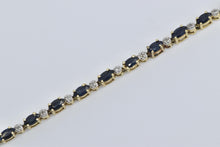 Load image into Gallery viewer, 14K Marquise Sapphire Natural Diamond Tennis Bracelet 7.25" Yellow Gold