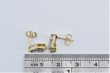 Load image into Gallery viewer, 10K Diamond Curved Loop Swirl Fashion Stud Earrings Yellow Gold