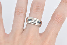 Load image into Gallery viewer, 10K Natural White Treated Blue Diamond Wedding Band Ring White Gold