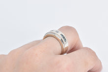 Load image into Gallery viewer, 10K Natural White Treated Blue Diamond Wedding Band Ring White Gold