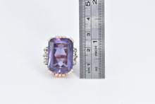 Load image into Gallery viewer, 14K 1930's Amethyst Natural Diamond Cocktail Ring Rose Gold