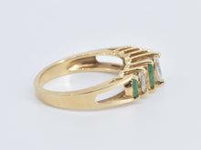 Load image into Gallery viewer, 14K Marquise Natural Diamond Emerald Statement Ring Yellow Gold