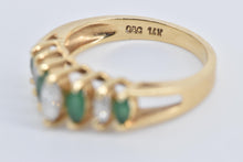 Load image into Gallery viewer, 14K Marquise Natural Diamond Emerald Statement Ring Yellow Gold
