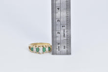 Load image into Gallery viewer, 14K Marquise Natural Diamond Emerald Statement Ring Yellow Gold