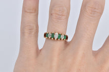 Load image into Gallery viewer, 14K Marquise Natural Diamond Emerald Statement Ring Yellow Gold