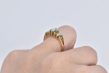 Load image into Gallery viewer, 14K Marquise Natural Diamond Emerald Statement Ring Yellow Gold