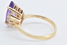 Load image into Gallery viewer, 14K Marquise Amethyst Natural Diamond Cluster Ring Yellow Gold